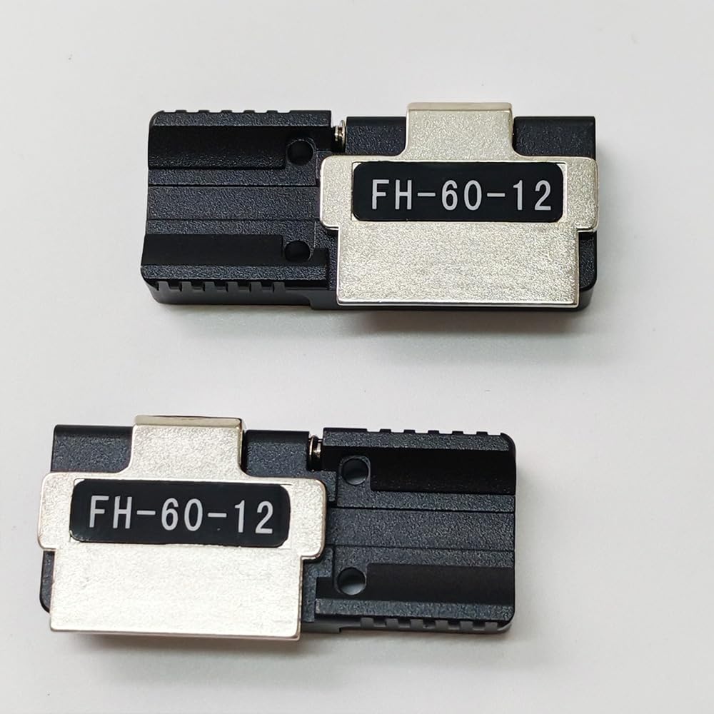 FH-60-12 Fiber Holder for FSM-50R/60R/70R/88R Fusion Splicer - 12 Core Ribbon Fiber Optic Plate (1 Pair) - Compatible with Fujikura Splicers for Fiber Optic Cable Repair & Network Installation