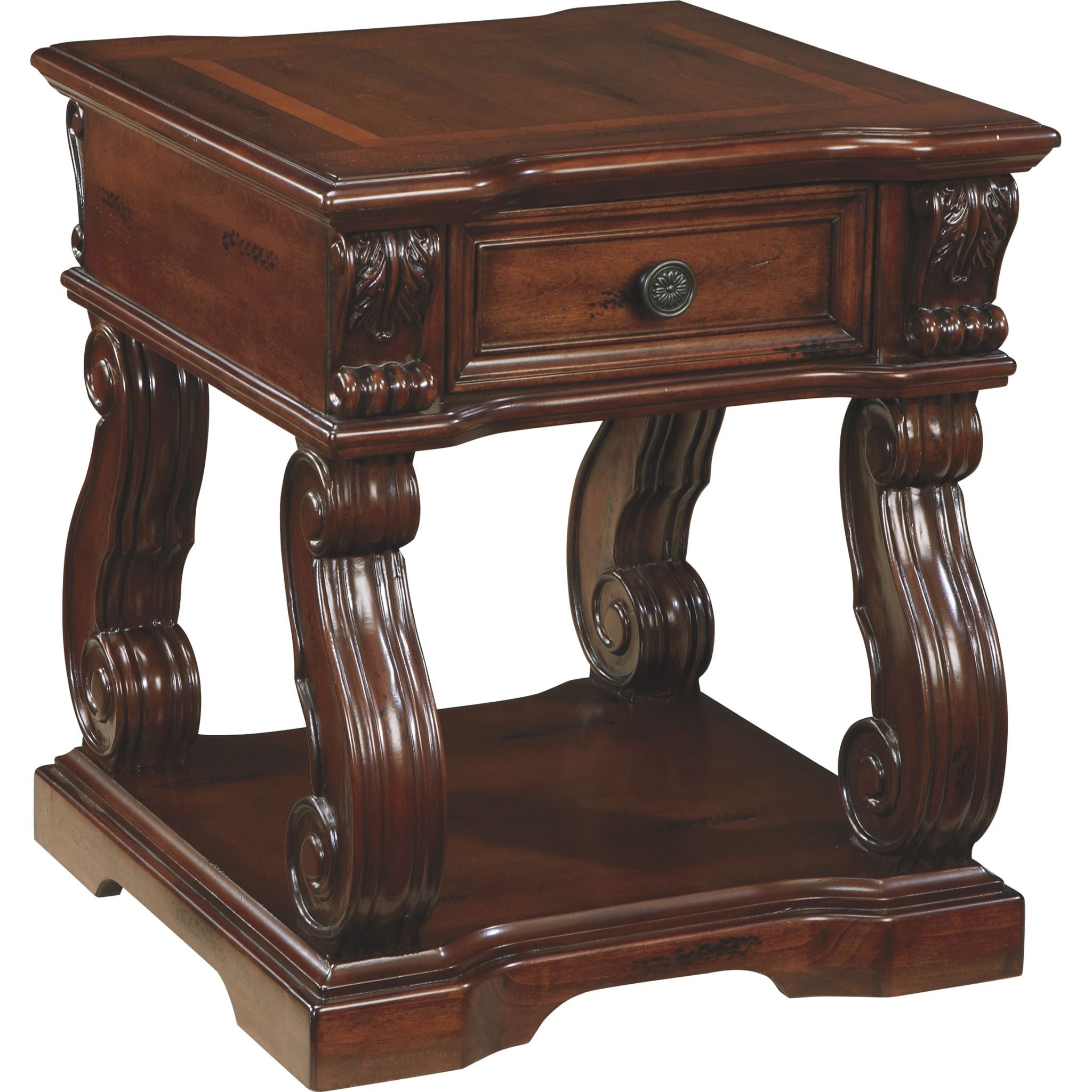 Alymere Rustic Brown End Table - Small Side Table for Living Room, Bedroom, or Office - Perfect for Coffee, Books, and Decor