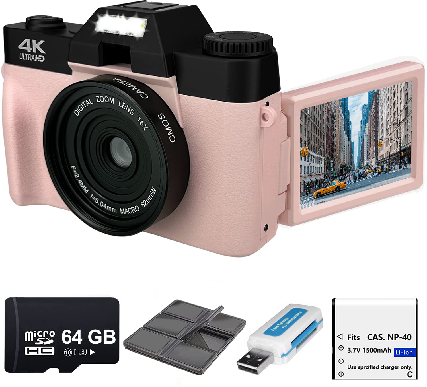 4K 56MP Digital Camera with 3