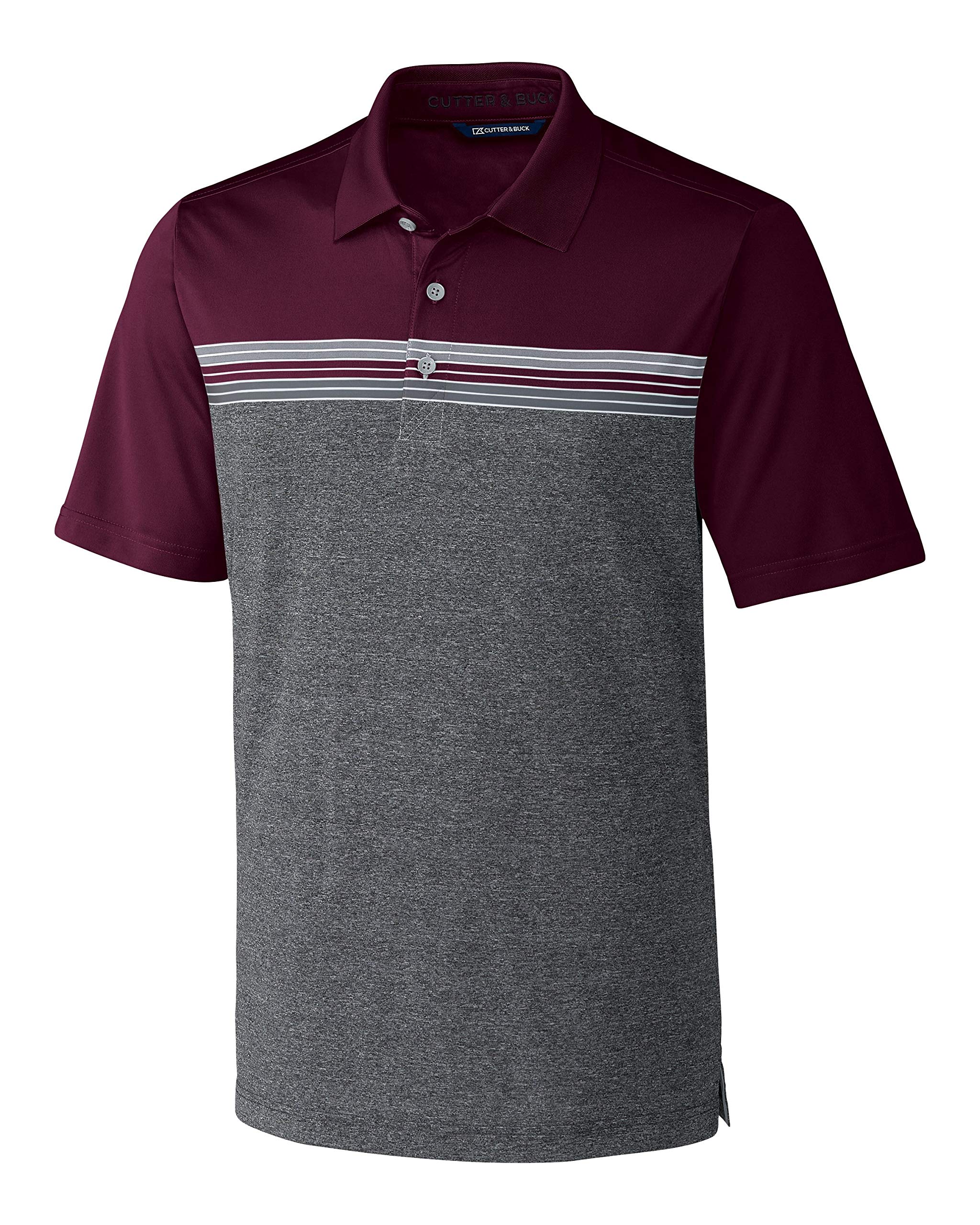 Cutter & Buck Men's Alki Sport Stripe Polo Shirt - Breathable Moisture-Wicking Golf & Casual Wear for Active Lifestyle