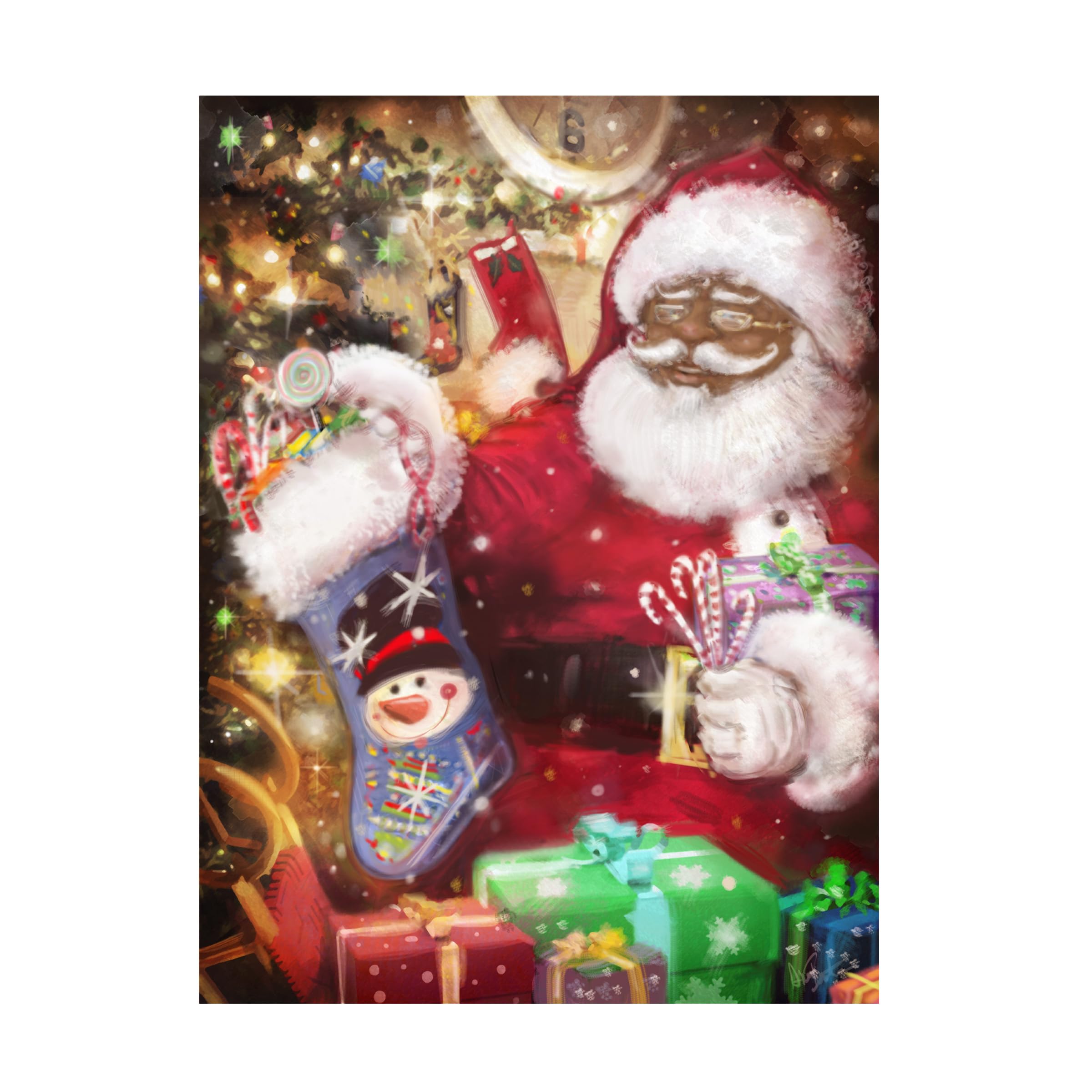 Trademark Fine Art 'The Real Santa' Canvas Wall Art by Arnica Burnstone - Perfect for Christmas Home Decor, Holiday Gifts & Living Room Wall Decorations