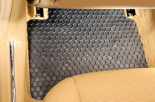 Custom Fit Hexomat Floor Mats for Mini Paceman - Black Rubber, 4pc Set for Front & Rear Rows - Durable & Stylish Car Protection