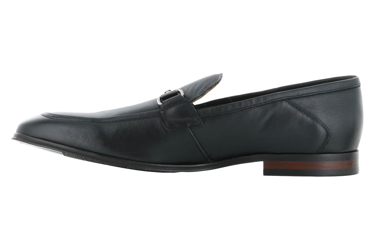 Steve Madden Aahron Black Leather Dress Loafers for Men - Comfortable & Stylish Business Casual Shoes for Office, Wedding & Formal Events