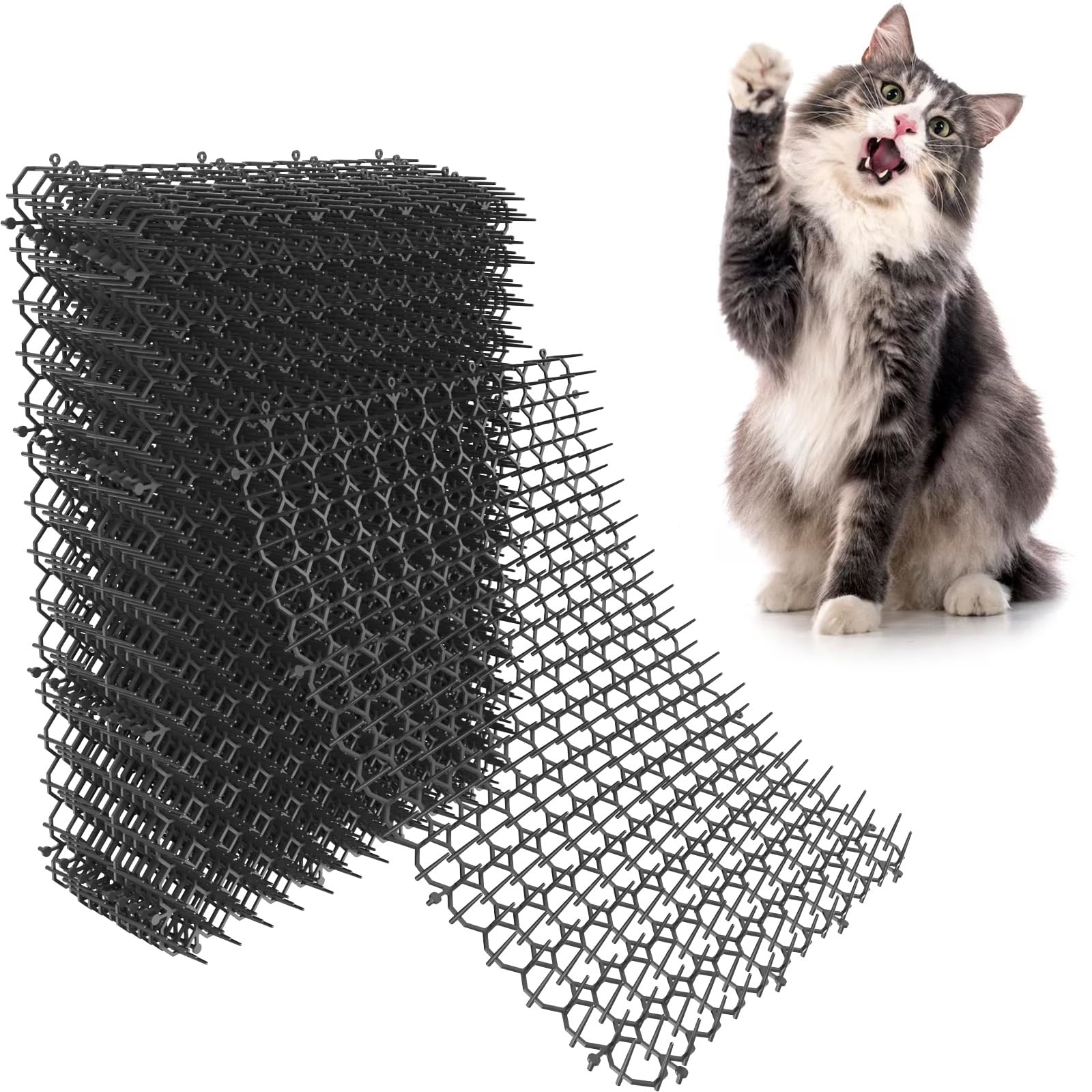 16 X 13 Inch Cat Scat Mat (16 Pack) - Indoor/Outdoor Pet Deterrent for Plants, Furniture & Sofas - Keep Cats Away from Gardens, Beds & Countertops