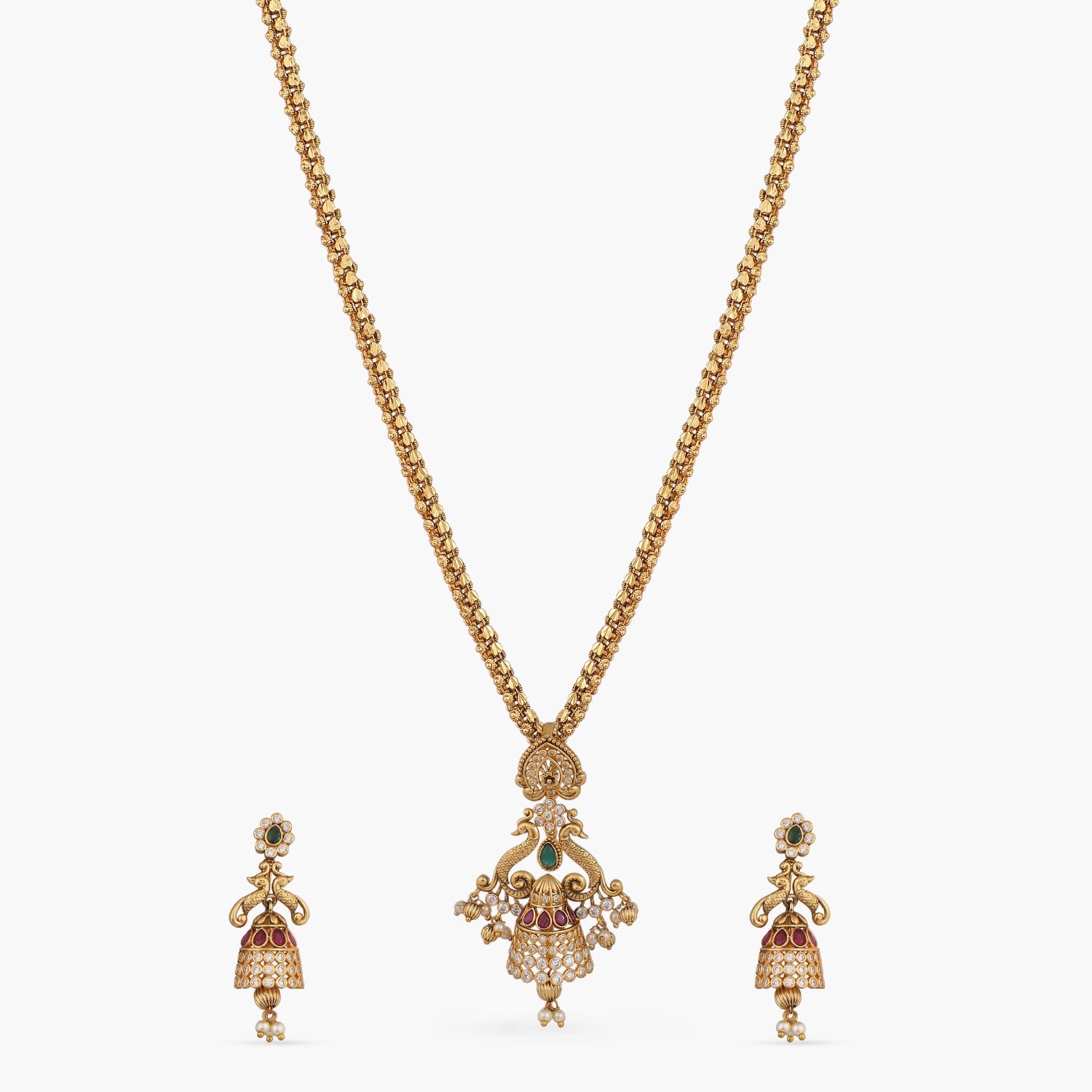 Nishara Vintage Style Pendant Necklace Set - Elegant Antique Jewelry for Women - Perfect for Parties, Weddings & Special Occasions