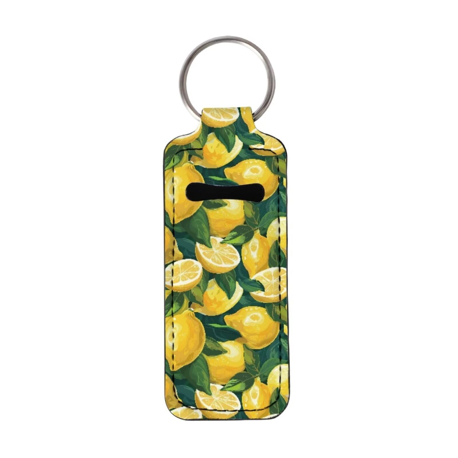 Lemon Lip Balm Holder Keychain for Women - Stylish Chapstick Keychain Holder for Lipstick, Lip Balm & Cosmetics - Perfect for Purse, Backpack & Keyring Organization