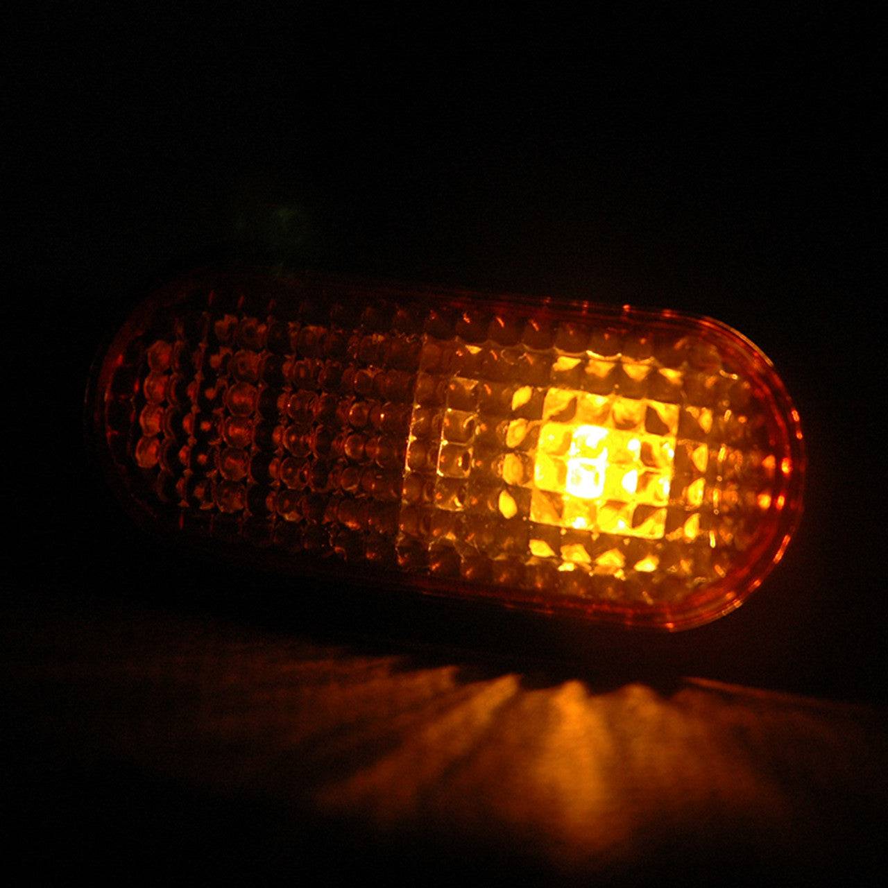 1992-1995 Honda Civic Side Marker Lights - Amber Lens Flat Style Replacement - Compatible with Sedan, Coupe, Hatchback - Perfect for Night Driving & Car Customization