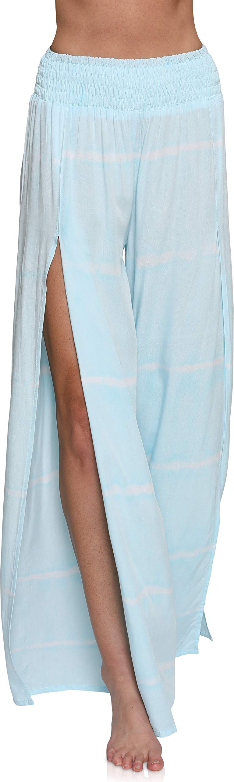 Women's Flowy High Slit Palazzo Pants - Elegant Wide Leg Lounge & Casual Wear for Comfort & Style | Perfect for Office, Travel & Everyday Outfits