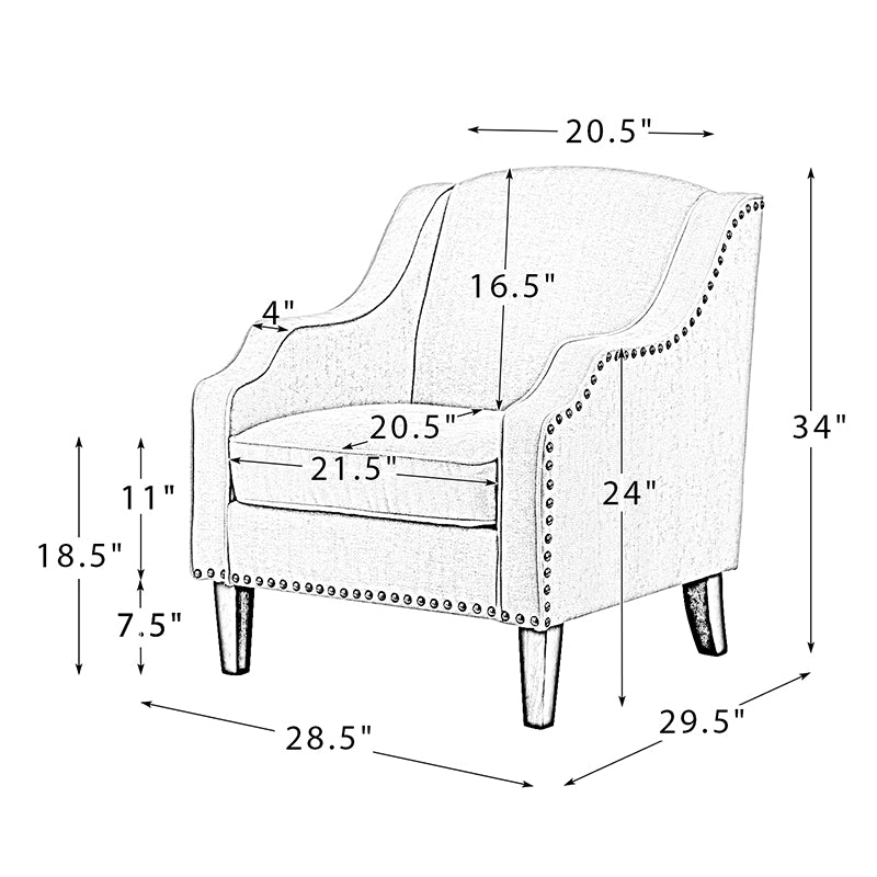Phorcynis Upholstered Armchair - Modern Comfortable Lounge Chair for Living Room, Bedroom & Office - Perfect for Relaxing, Reading & Working