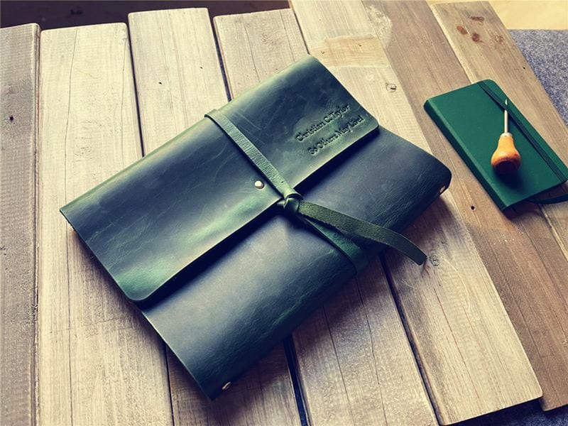 Premium Refillable Green Leather Journal for Writing, Sketching & Note Taking - Perfect Gift for Writers, Artists & Students