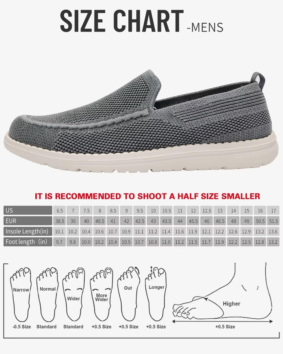 **TAZERO Men's Wide Width Slip-On Loafers with Arch Support – Comfortable Casual Shoes for Plantar Fasciitis – Perfect for Work, Travel & Everyday Wear**