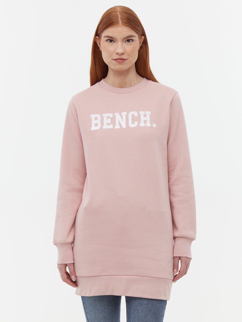 Urlenne Collegiate Logo Crew Neck Sweatshirt Dress - Women's Casual Pullover Sweater Dress for College, Lounge & Streetwear Fashion