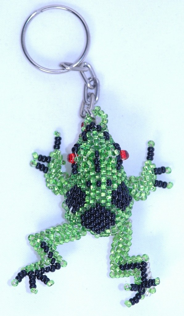Handmade Beaded Frog Keychain - Cute Animal Keyring for Backpacks, Gifts & Kids Accessories - Perfect for School, Travel & Everyday Use