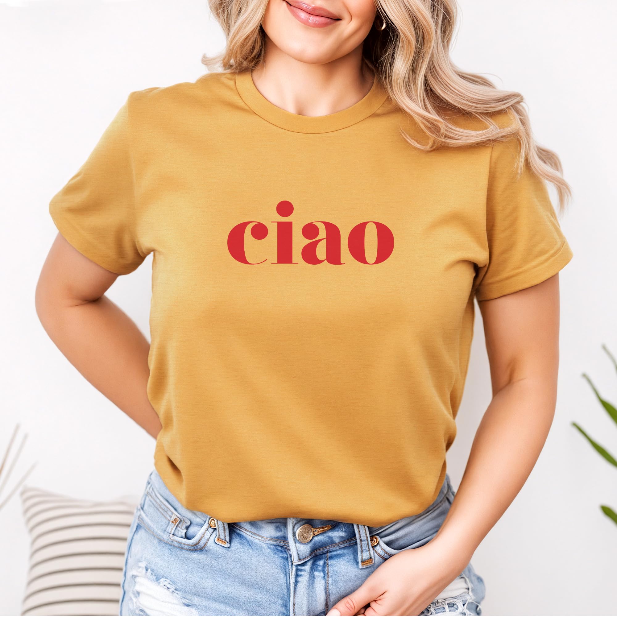 Ciao Bella Italian Hello T-Shirt - Softstyle Unisex Shirt for Men & Women - Perfect for Travel, Gifts, and Italian Culture Lovers
