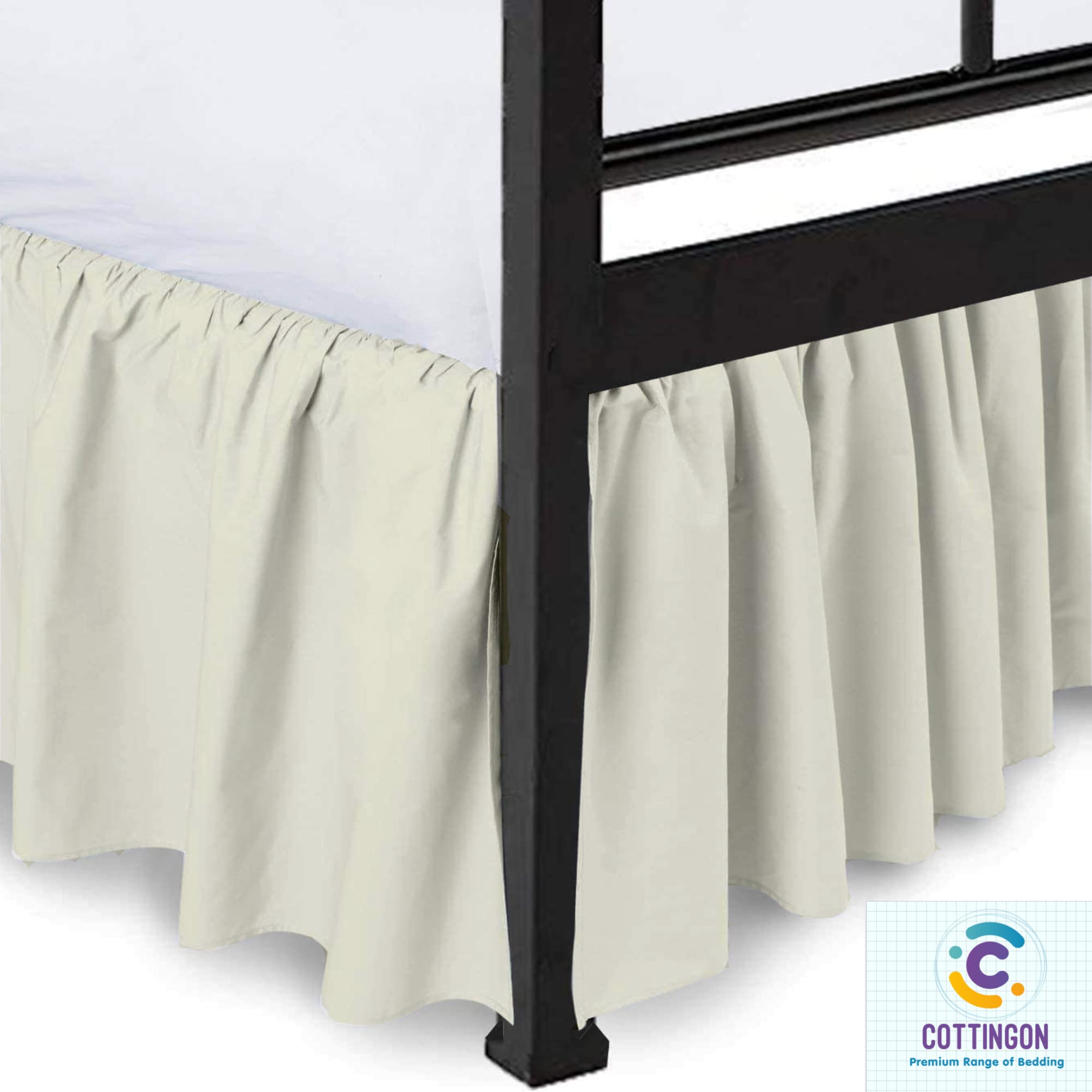 Elegant Ruffled Bed Skirt with Split Corners - 21