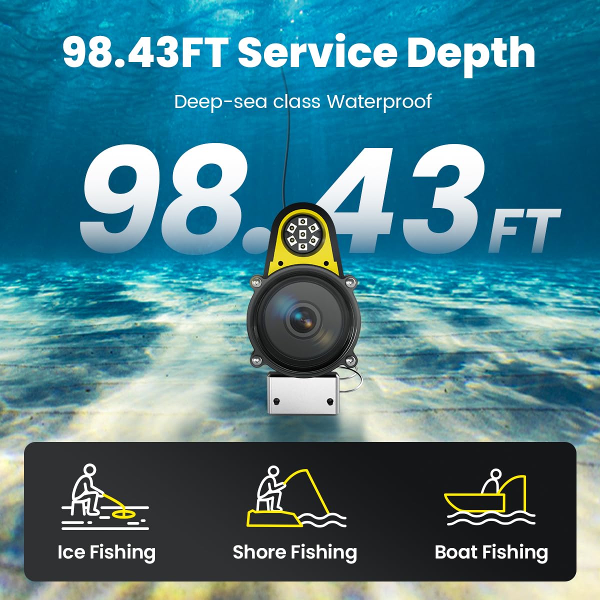 Chasing Canfish CF1 1080P Full HD Underwater Fishing Camera Kit with APP Remote Control - Portable Fish Finder for Real-Time Observation - Perfect for Ice Fishing, Kayak Fishing & Boat Fishing