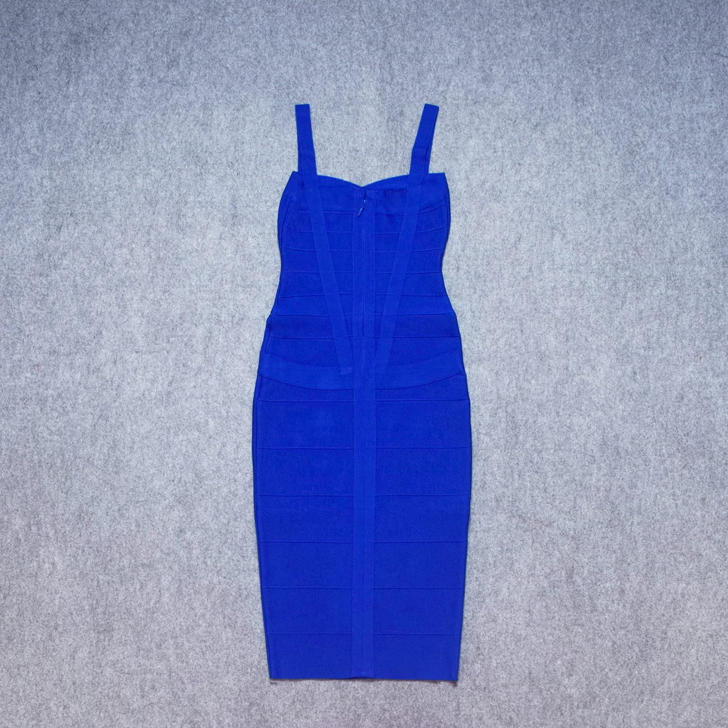 Sexy Midi-Calf Bandage Dress for Women - Stretchy Rayon Spaghetti Strap Bodycon Dress in Solid Colors - Perfect for Club, Date Night & Special Occasions