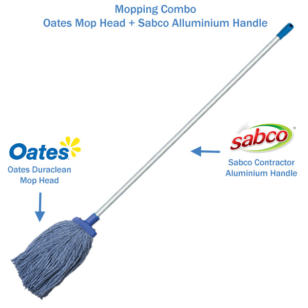 Commercial Mop and Handle Set - Heavy Duty Floor Cleaning Kit for Restaurants, Hospitals, and Schools - Durable Microfiber Mop Heads with Ergonomic Handle - Perfect for High-Traffic Areas and Deep Cleaning