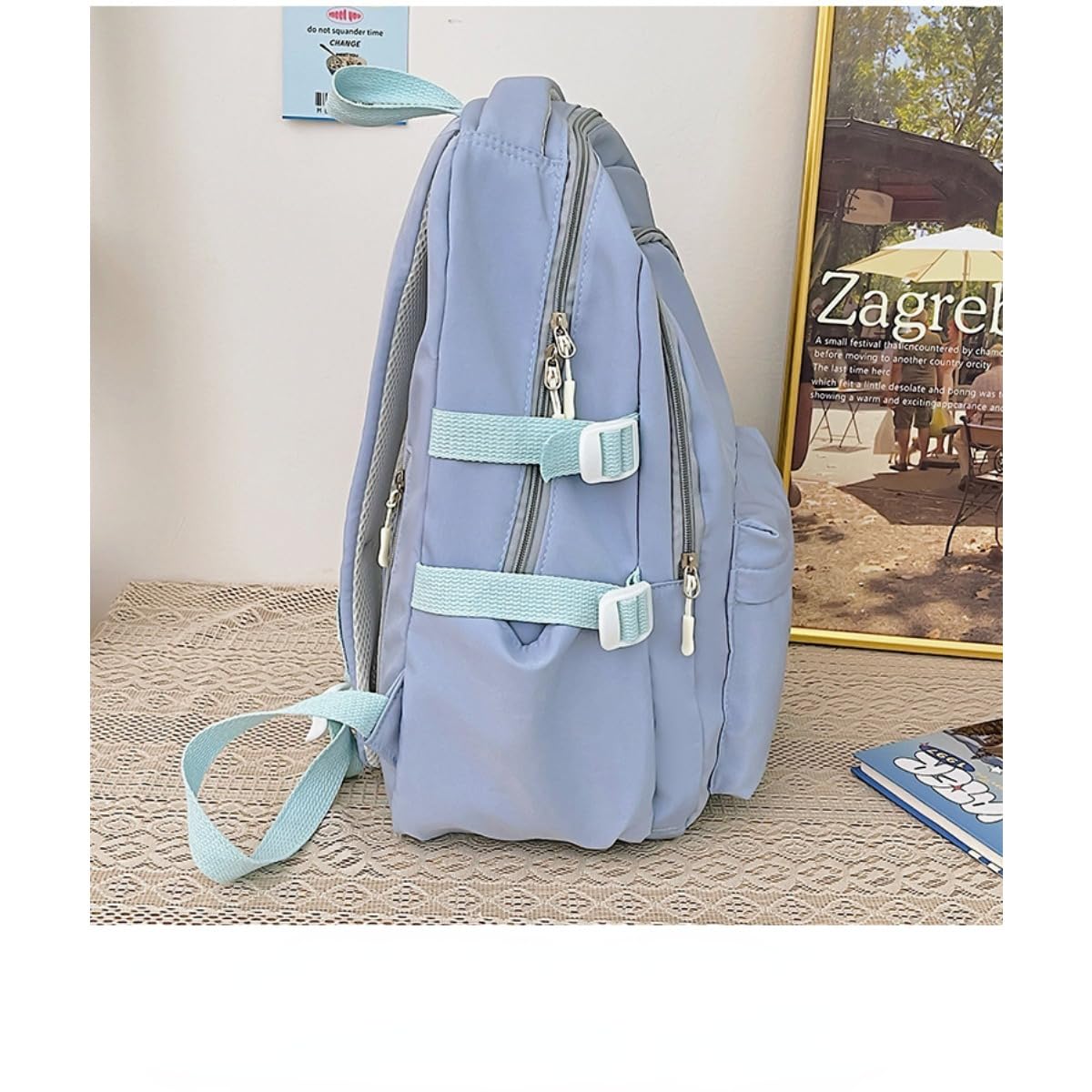 Stylish Large Capacity Canvas Backpack for Women & Men - Cute Aesthetic Travel Daypack, Durable Casual Hiking Backpack (Purple) - Perfect for School, Work, Travel & Outdoor Adventures