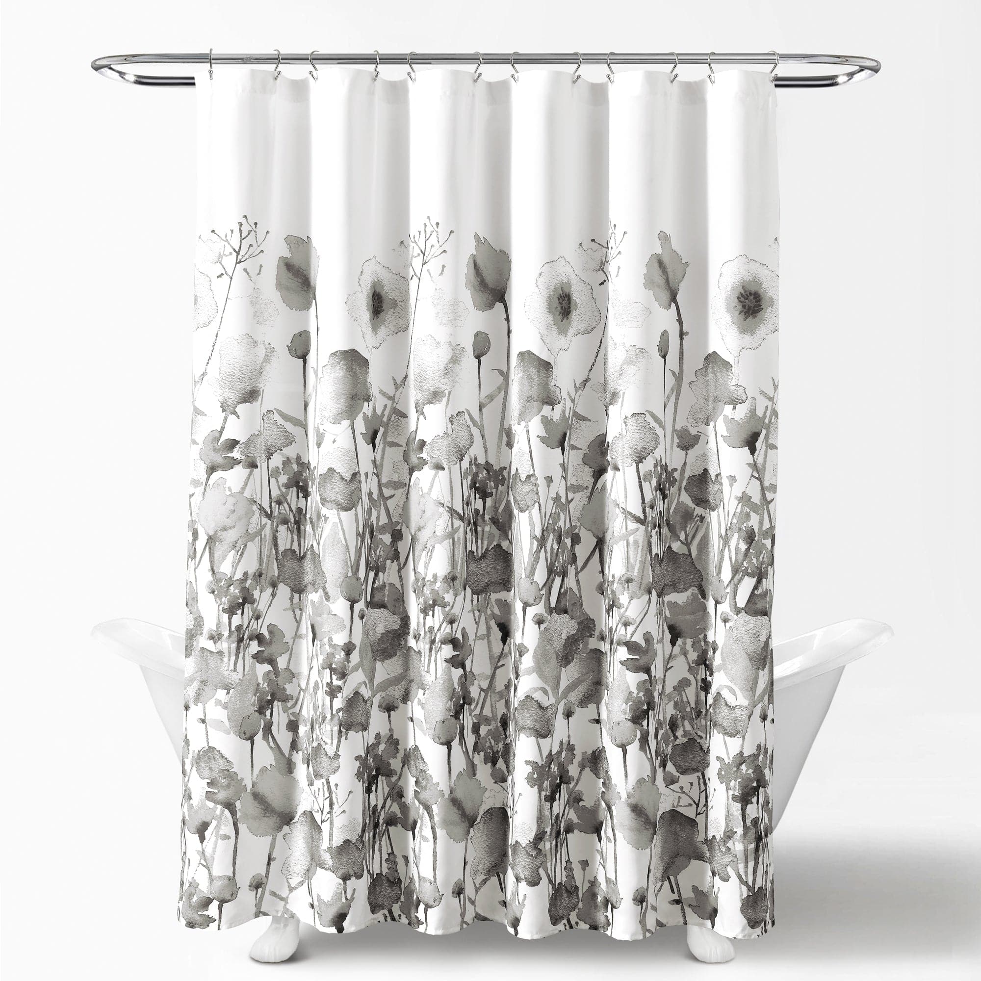 Zuri Flora Waterproof Fabric Shower Curtain - Elegant Bathroom Decor for Modern Homes & Spa-Like Showers