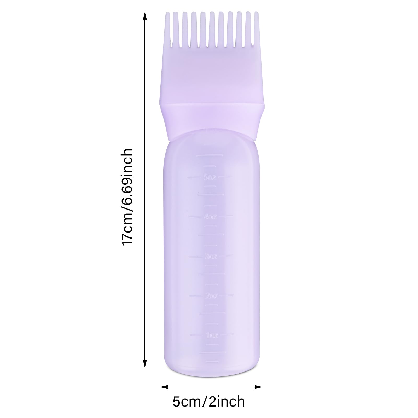 6oz Root Comb Applicator Bottle with Graduated Scale - Precise Hair Dye & Oil Application Tool for Salon Professionals & Home Use - Perfect for Coloring, Highlighting & Scalp Treatments