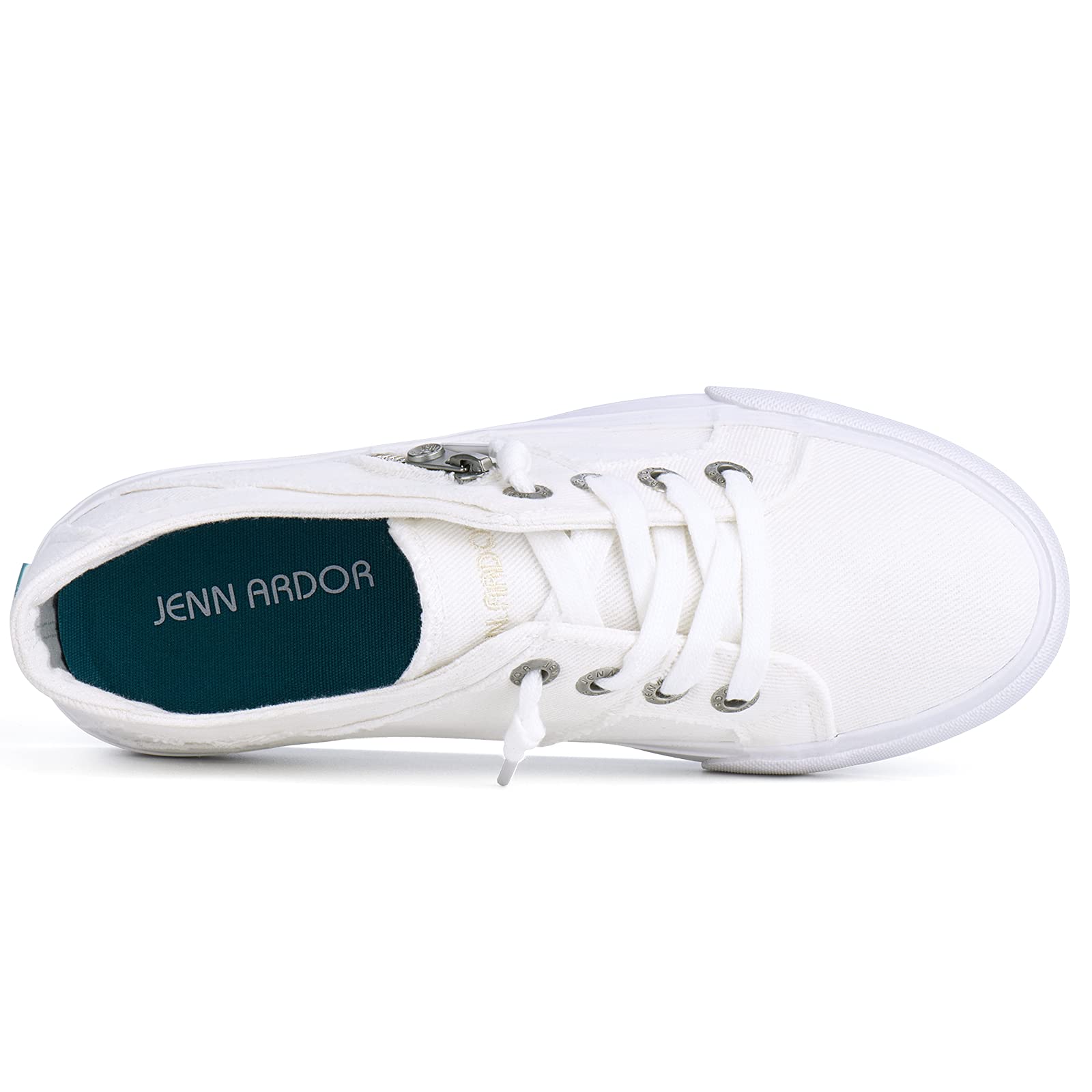JENN ARDOR Women's Low Top Slip-On Sneakers - Fashion Lace Up Canvas Flats for Walking & Running | Casual Wear, Gym, Travel & Everyday Comfort