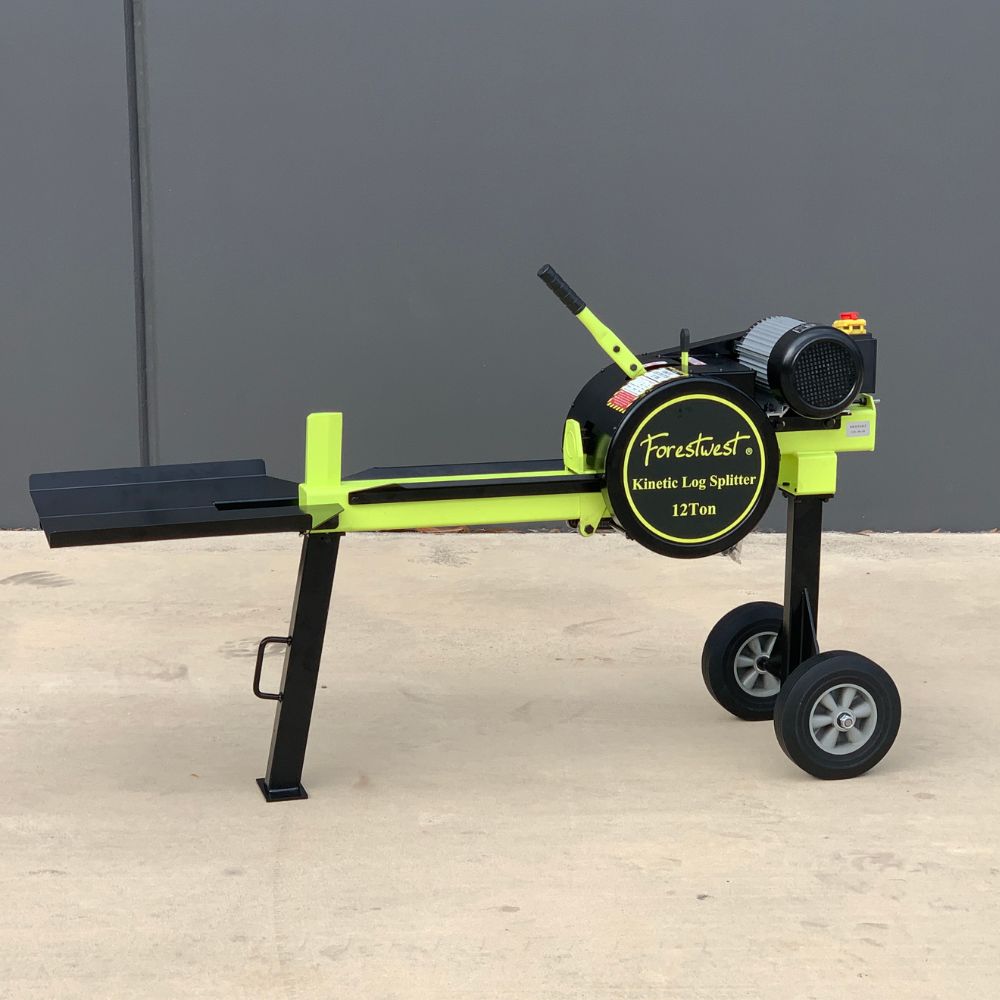 Forestwest 12 Ton Kinetic Log Splitter with Stand - 1800W Electric Firewood Splitter BM11130S for Home Heating, Fireplace & Wood Stove Use - Fast & Powerful Log Splitting Machine