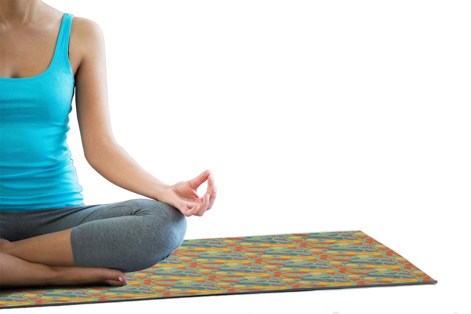 Ambesonne Non-Slip Yoga Mat Towel - Starfish & Seashell Beach Design, 25