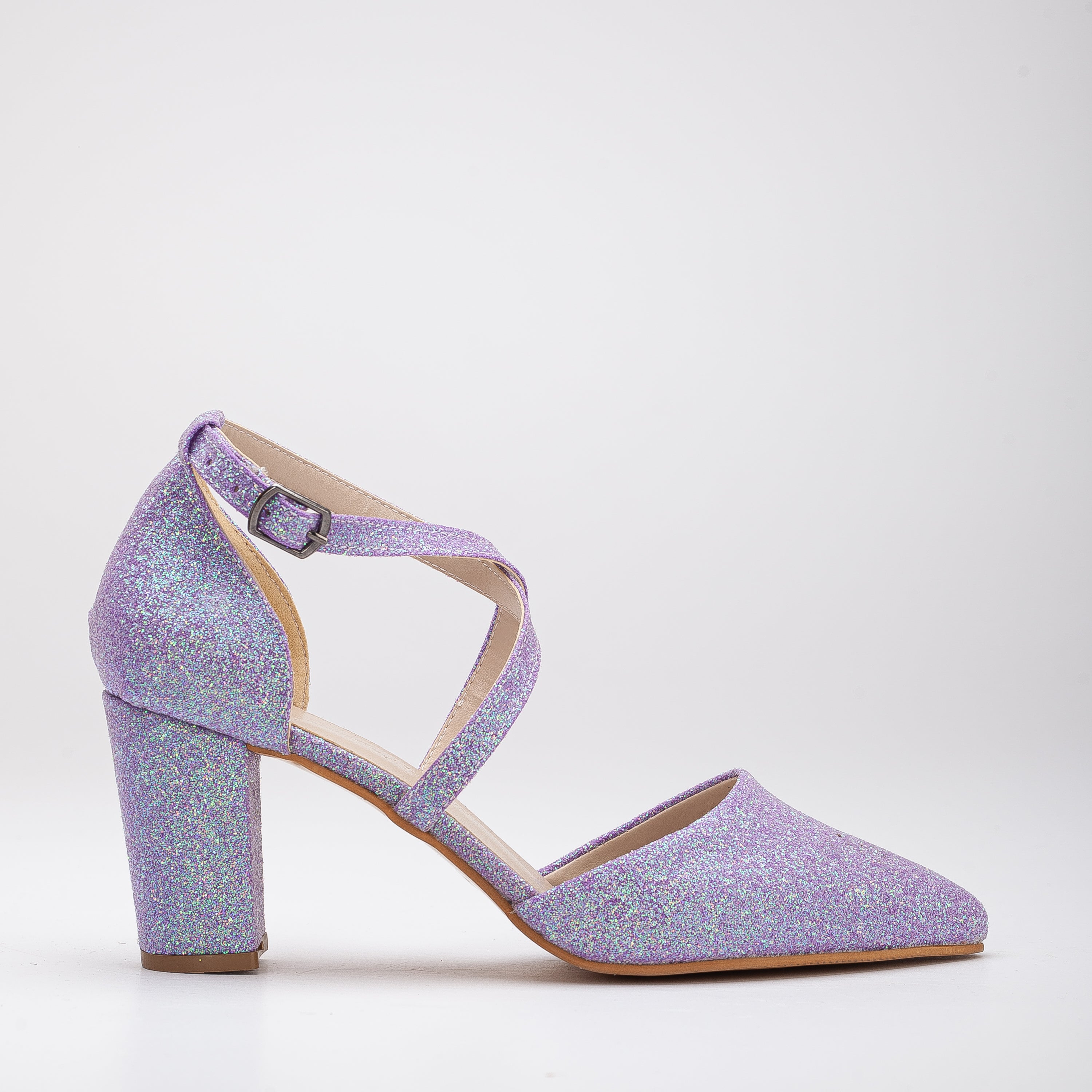 Lilac Glitter Wedding Shoes for Women – Elegant Bridal Heels with Sparkle Crystals – Perfect for Weddings, Prom, and Special Occasions