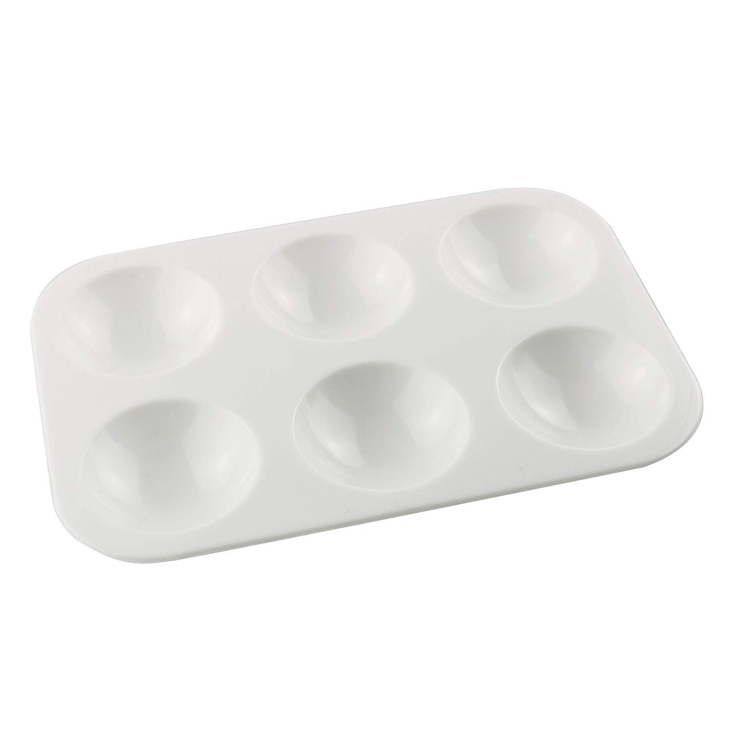 10PCS White Plastic Rectangular Artist Paint Palettes - 6 Wells Color Mixing Trays for Watercolor, Gouache, Acrylic & Oil Painting - Perfect for Artists, Calligraphy & DIY Craft Projects