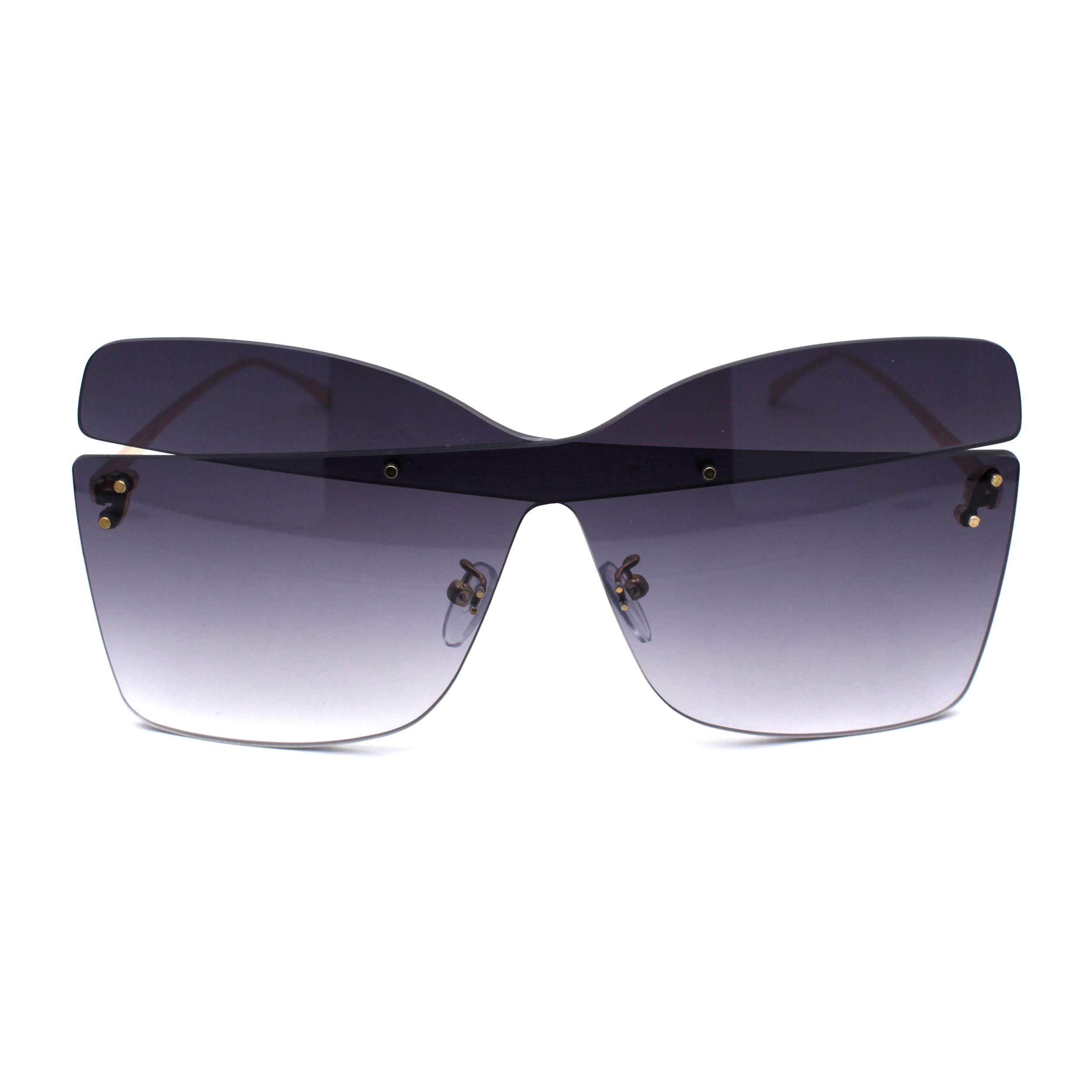 Women's Double Cross Asymmetrical Shield Designer Sunglasses UV Protection - Fashionable Cat Eye Sunglasses for Women, Perfect for Driving, Beach & Outdoor Activities