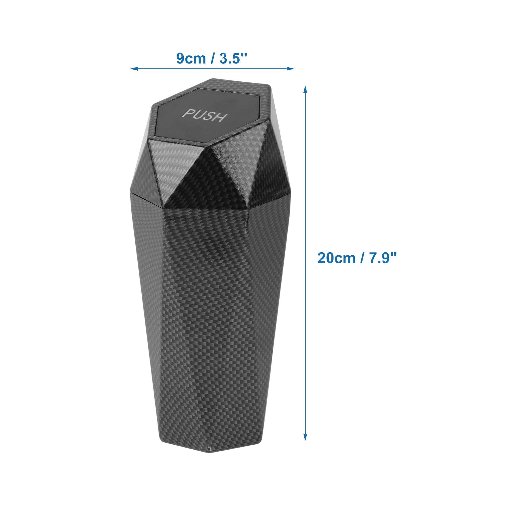 Portable Car Trash Can with Carbon Fiber Pattern - 3.5