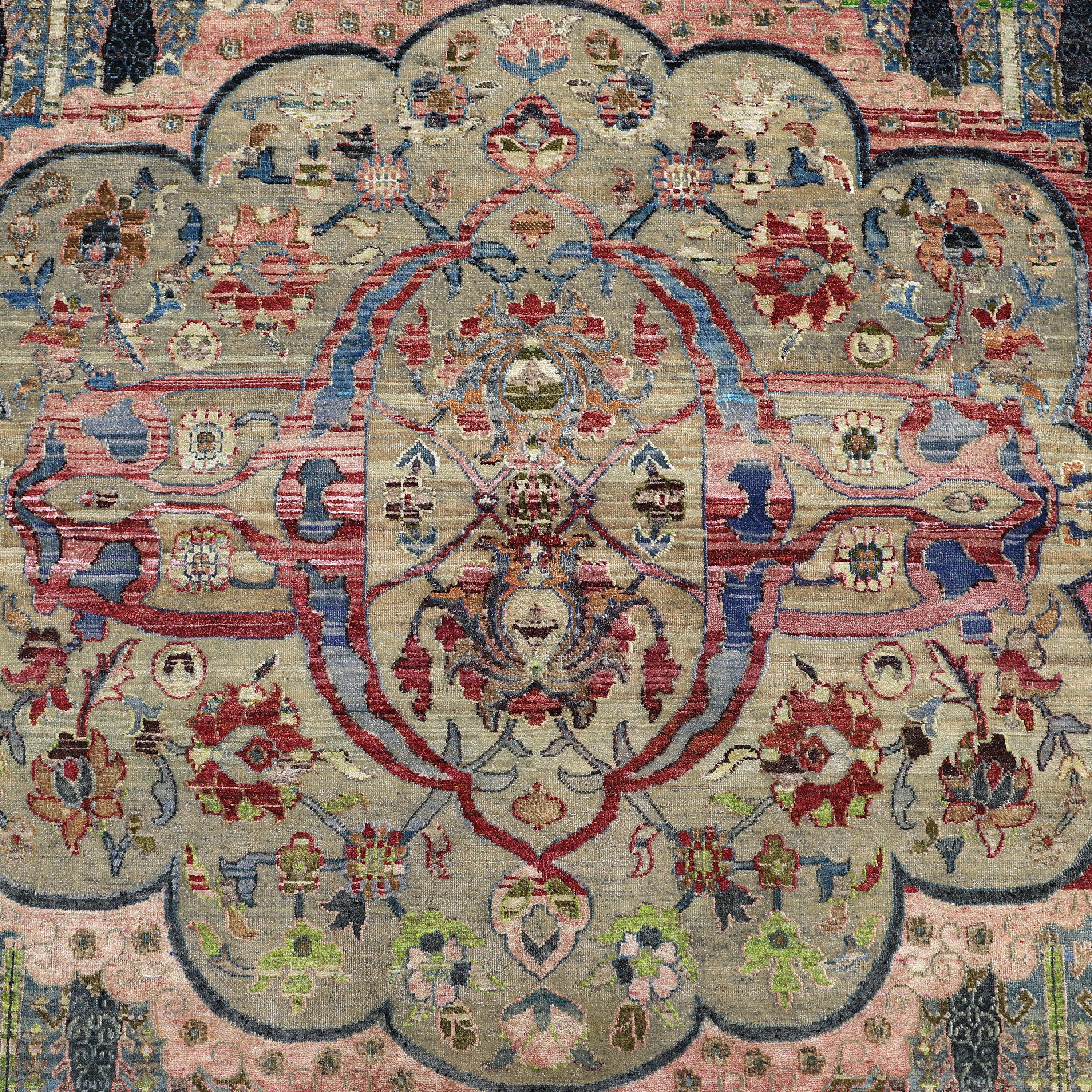 Blue Alchemy Transitional Wool Rug 8'7 x 13'3 - Soft Handmade Area Rug for Living Room, Bedroom & Office Decor