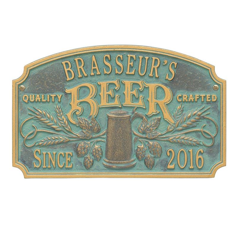 Custom Cast Aluminum Beer Plaque - High-Quality Crafted Arch Design for Bars, Pubs & Home Breweries | Personalized Gift for Beer Lovers