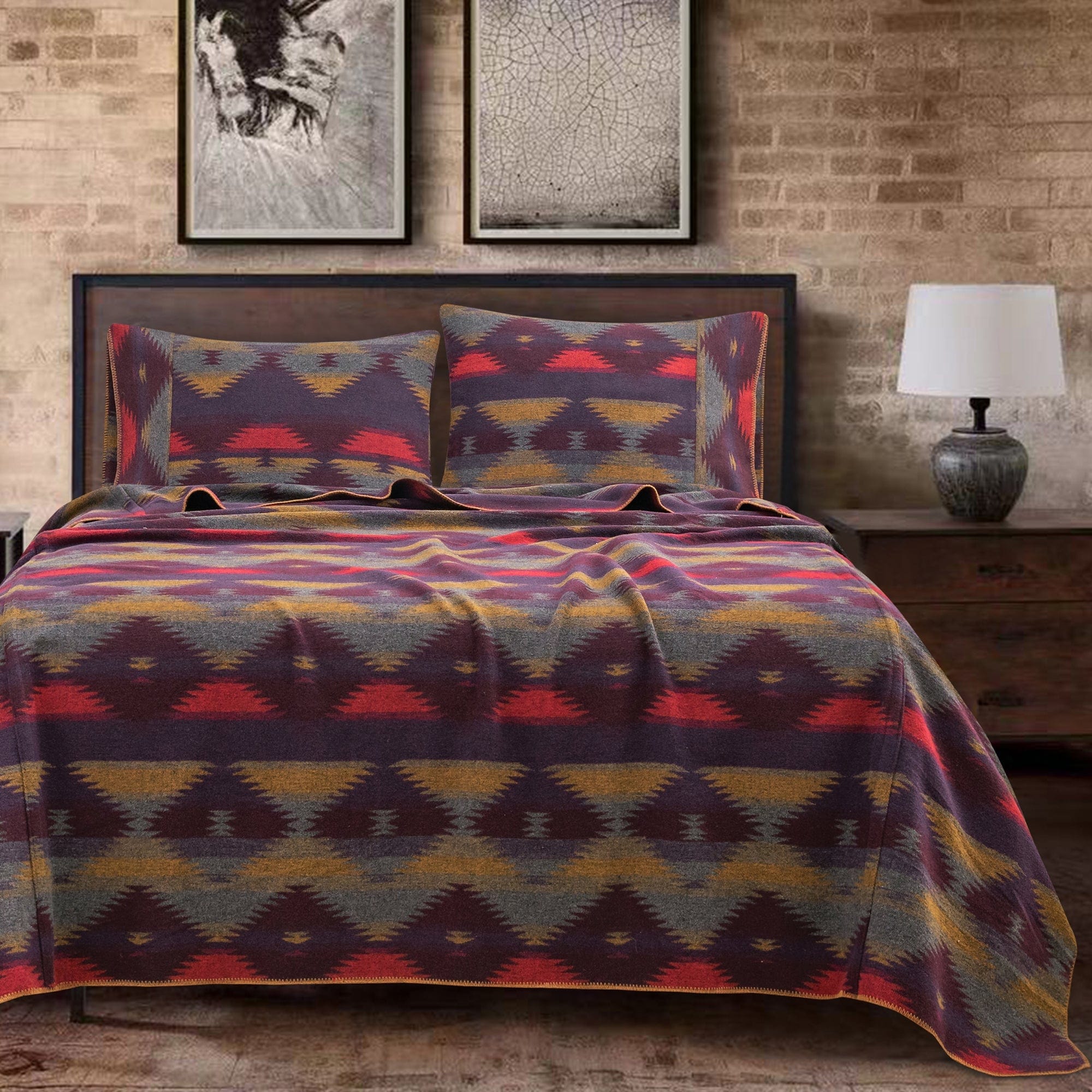 Premium Gila Wool Blend Blanket - Soft & Warm All-Season Throw for Couch, Bed, and Outdoor Use - Cozy Home Decor & Camping Essential