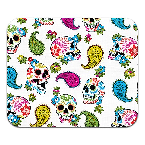 Colorful Sugar Skulls White Background