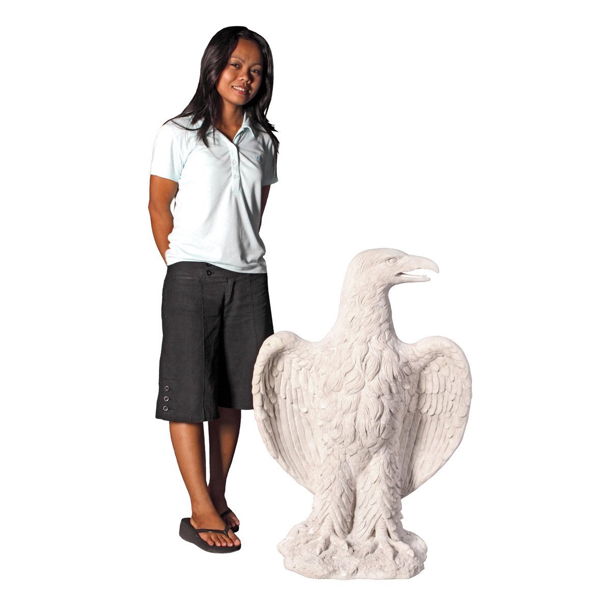 Design Toscano Large American Eagle Statue - Grand Scale Outdoor Garden Decor for Patio, Yard, and Home Decoration