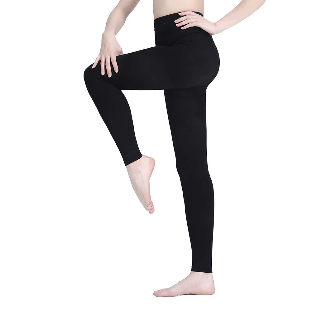 AMZAM® 15-20 mmHg Medical Compression Pantyhose for Women & Men - Graduated Compression Leggings, Opaque Footless Waist High Stockings - Relief for Edema, Varicose Veins & Post Surgery Recovery - Black 3XL - Perfect for Travel, Work & Daily Comfort