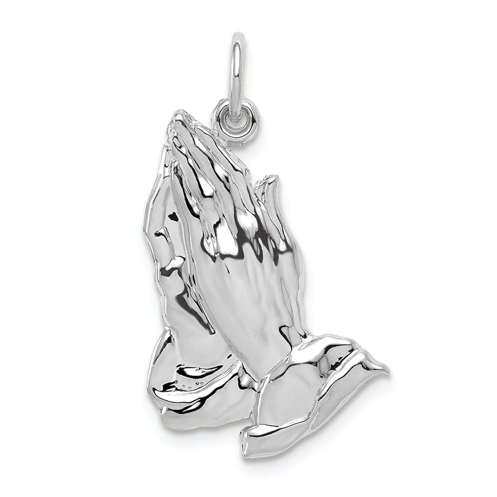 FJC Finejewelers 14K White Gold Praying Hands Charm Pendant - Elegant Religious Jewelry for Women, Perfect for Daily Wear, Prayer Time & Special Occasions
