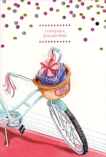 Pictura Blue Bicycle - Perfect Birthday Gift for Her with Basket & Greeting Card - Ideal for Cycling Enthusiasts & Outdoor Adventures