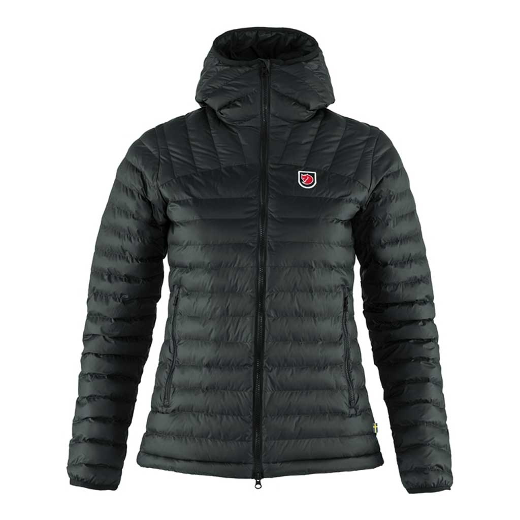 Fjallraven Women's Expedition Latt Hoodie - Waterproof Winter Jacket for Hiking & Outdoor Adventures (Black)