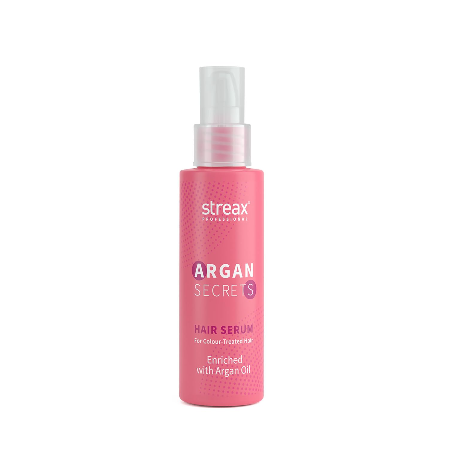 Streax Professional Argan Secrets Color Protect Hair Serum for Women - 100ml | Argan Oil & UV Filter Enriched | Frizz Control, Instant Shine & Smoothness | Enhances Hair Radiance | Perfect for Daily Styling, Heat Protection & Damaged Hair Repair
