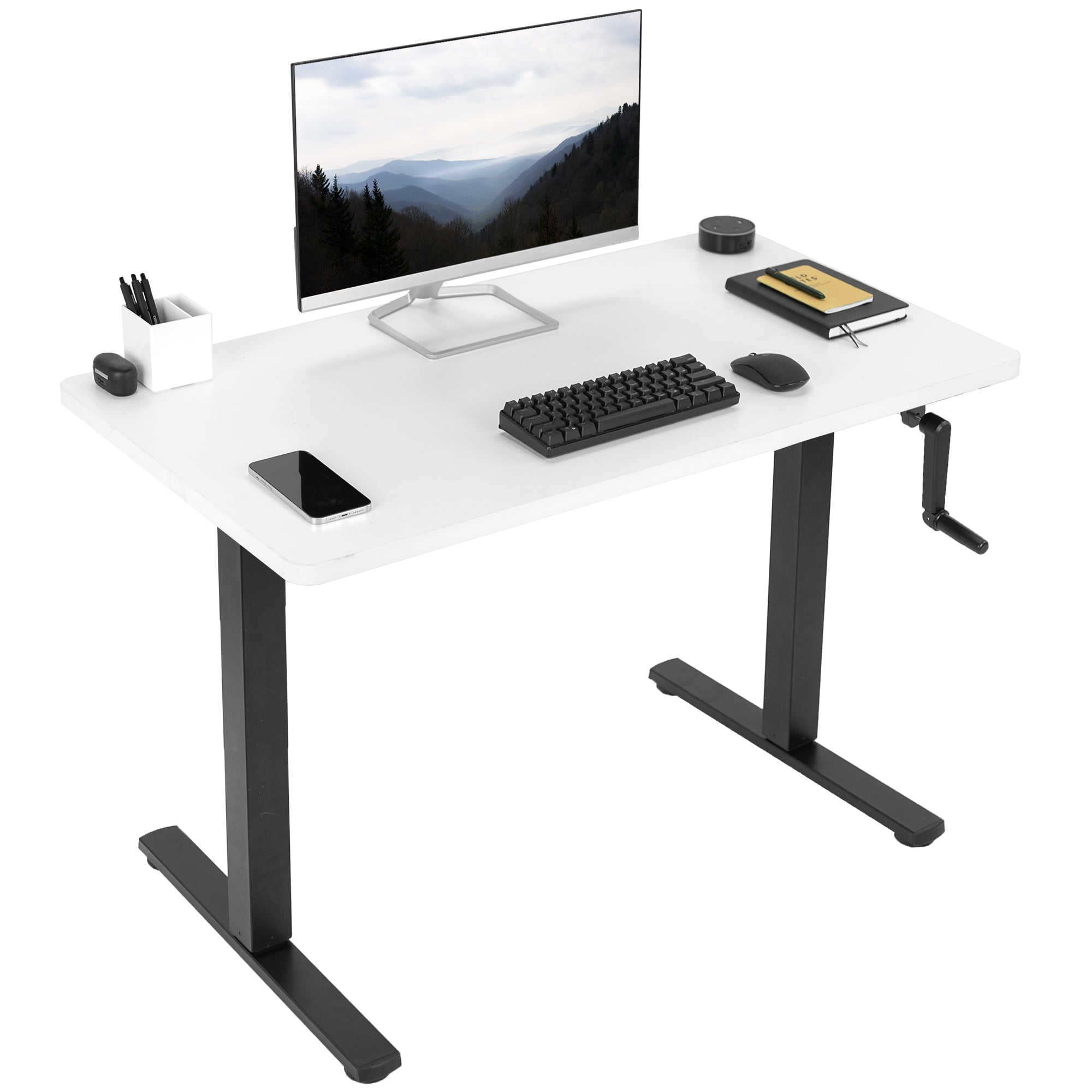 MB Series 43 x 24 Inches Manual Height Adjustable Standing Desk - Ergonomic Home Office Workstation for Computer, Writing & Studying