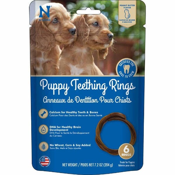 N Bone Puppy Teething Rings - Peanut Butter Flavor Dog Chew Toys for Puppies, Safe & Natural Teething Relief - Perfect for Puppy Training, Chewing & Dental Health