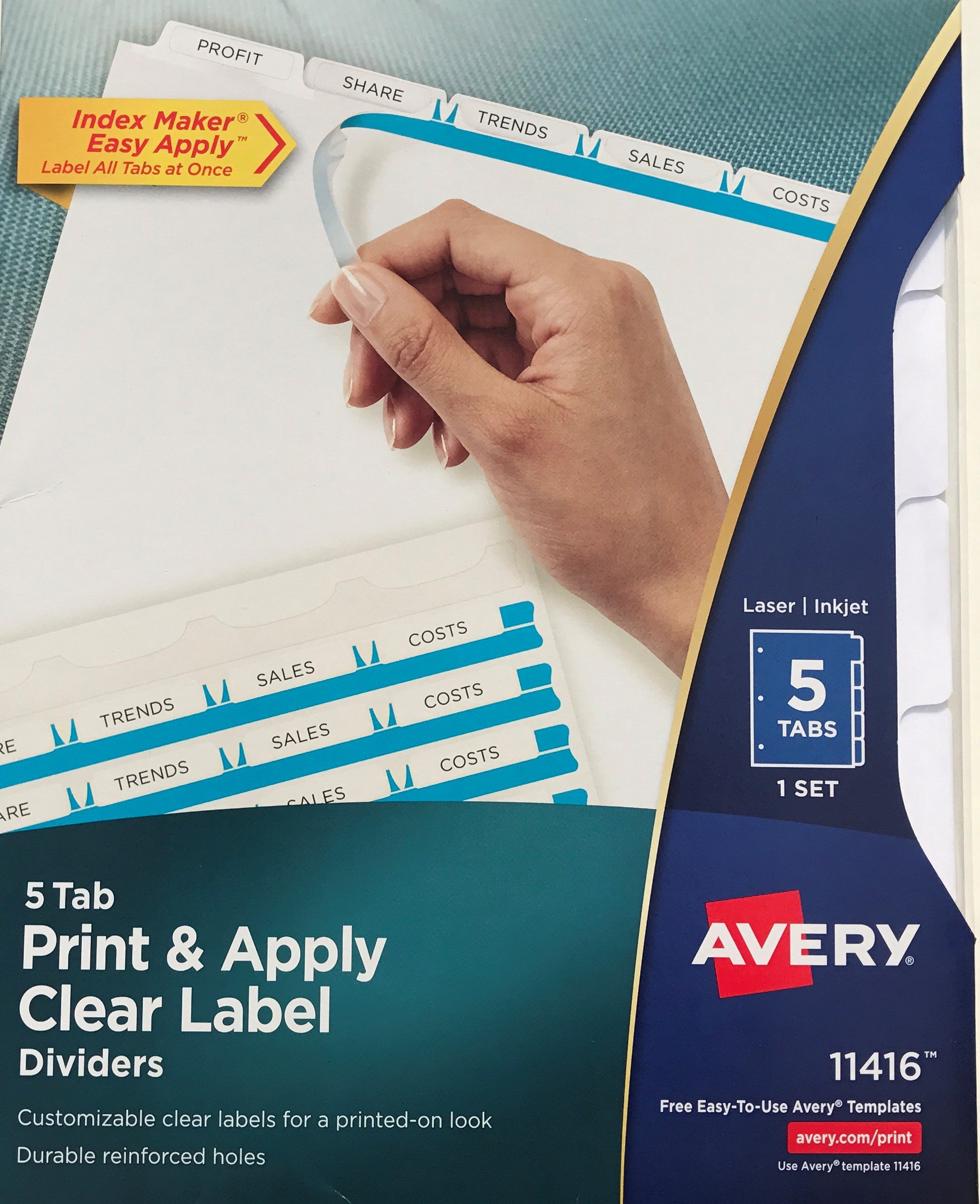 Clear Label Dividers with 5 Tabs - Index Maker Set of 2 for Office Organization, Filing Systems & School Supplies | Perfect for Binders, Folders & Document Management