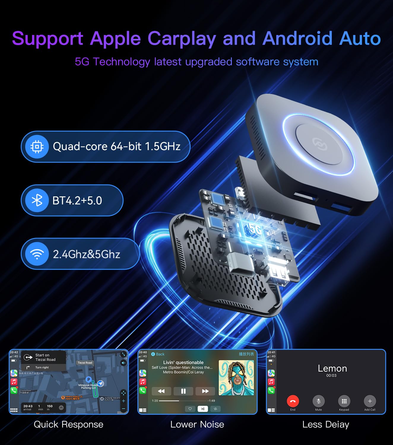 Wireless CarPlay & Android Auto Adapter - Magic Box for 2015+ Cars | Netflix/YouTube/TikTok/Disney+ Streaming | Factory Wired CarPlay Conversion | Perfect for Commuting & Road Trips