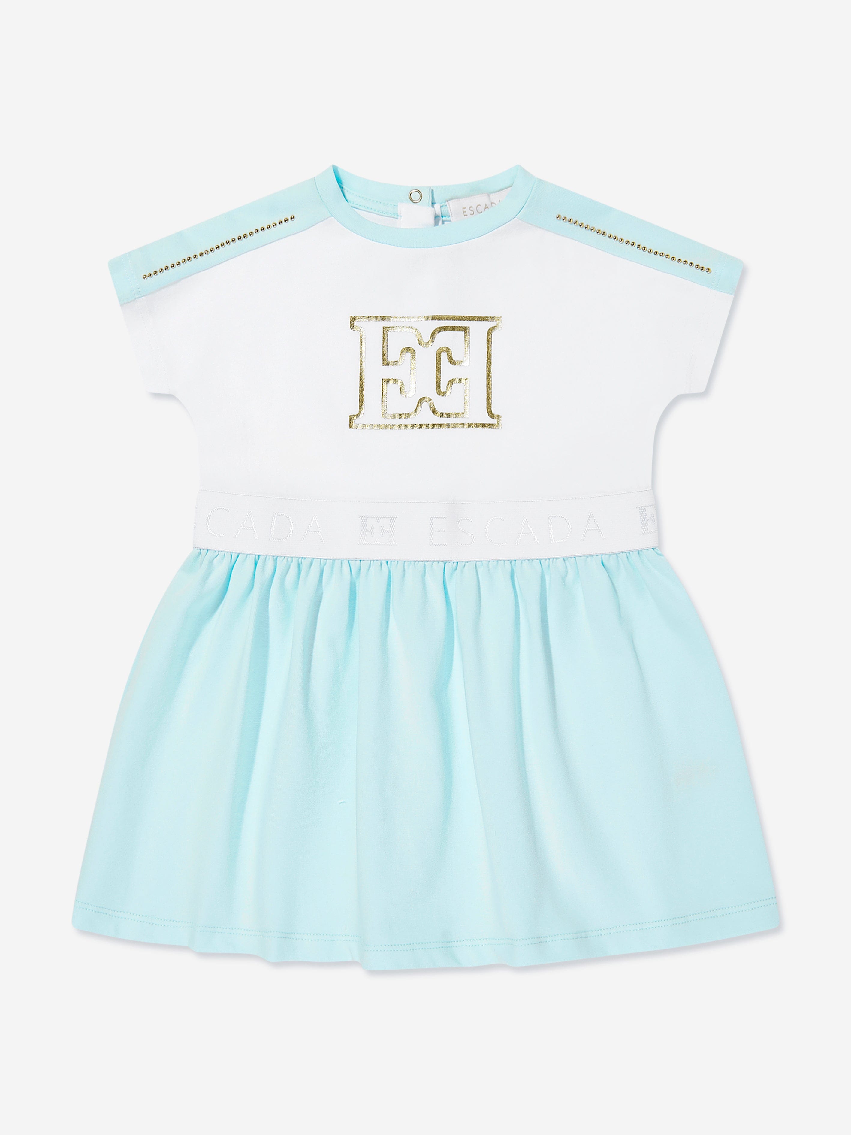 Baby Girls Logo Dress in White - Cute & Comfortable Outfit for Parties, Photos & Everyday Wear