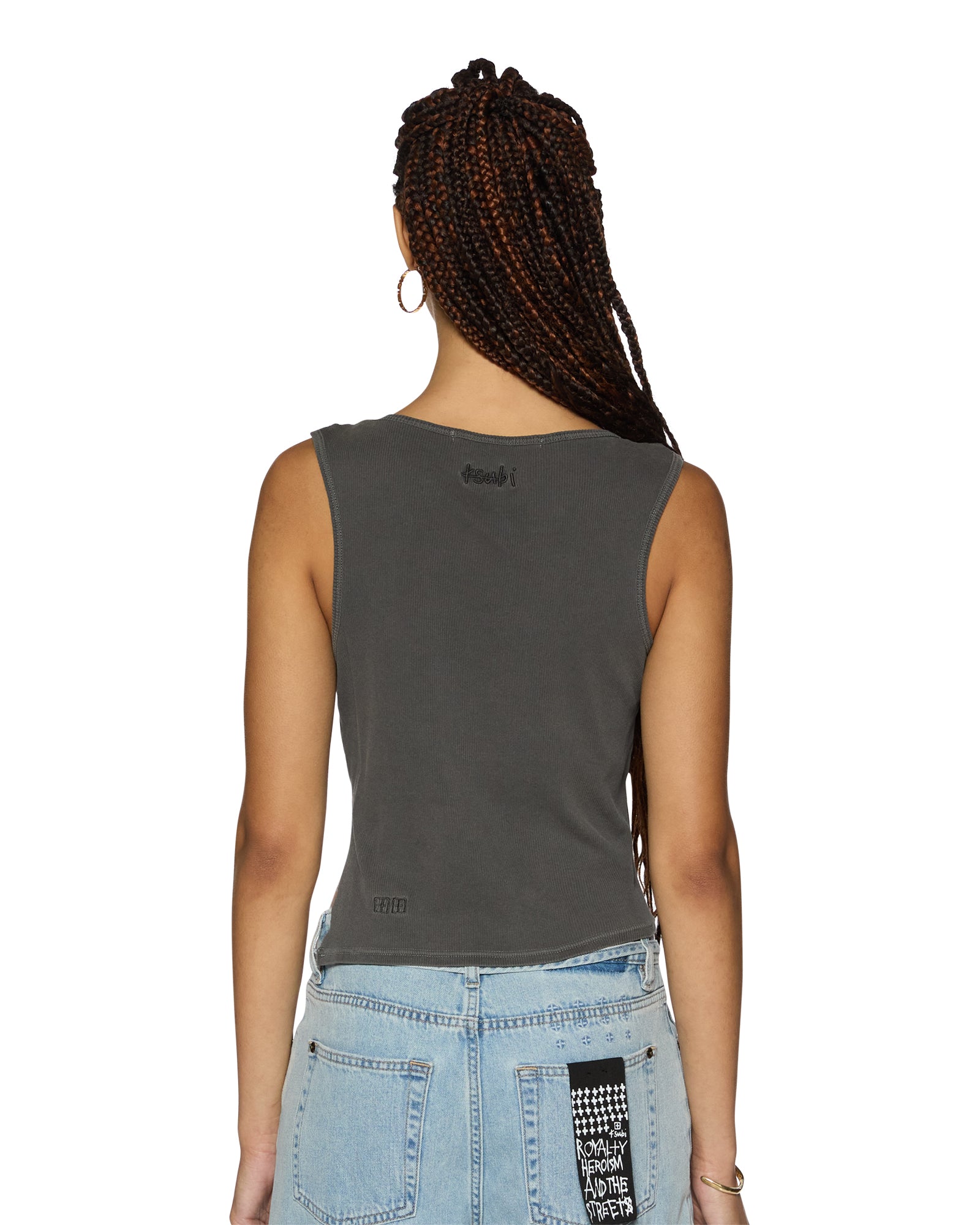 Twisted Tank Top for Women - Soft & Stretchy Charcoal Gray Casual Shirt - Perfect for Yoga, Gym, and Everyday Wear