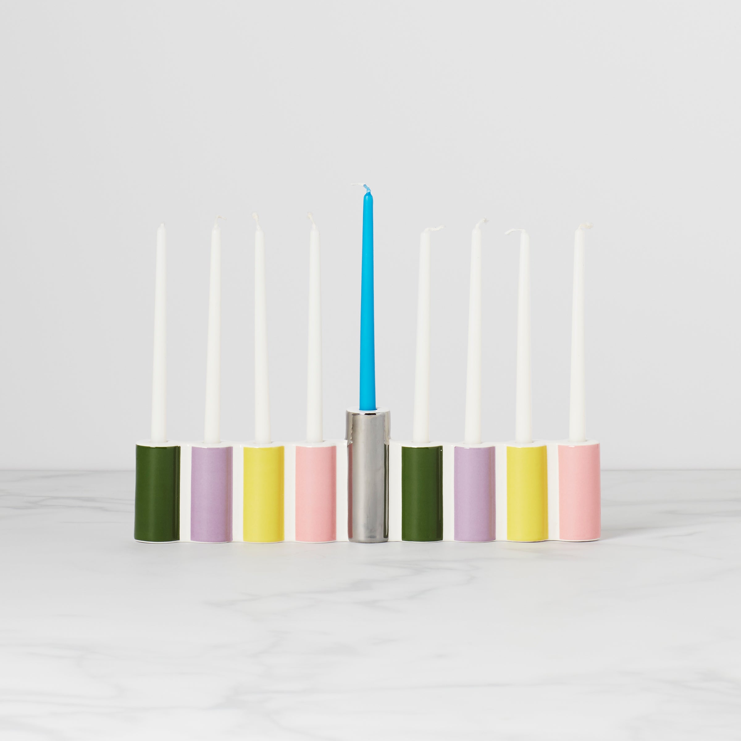 Handcrafted Oak Street Menorah - Elegant Hanukkah Candle Holder for Jewish Holidays & Home Decor