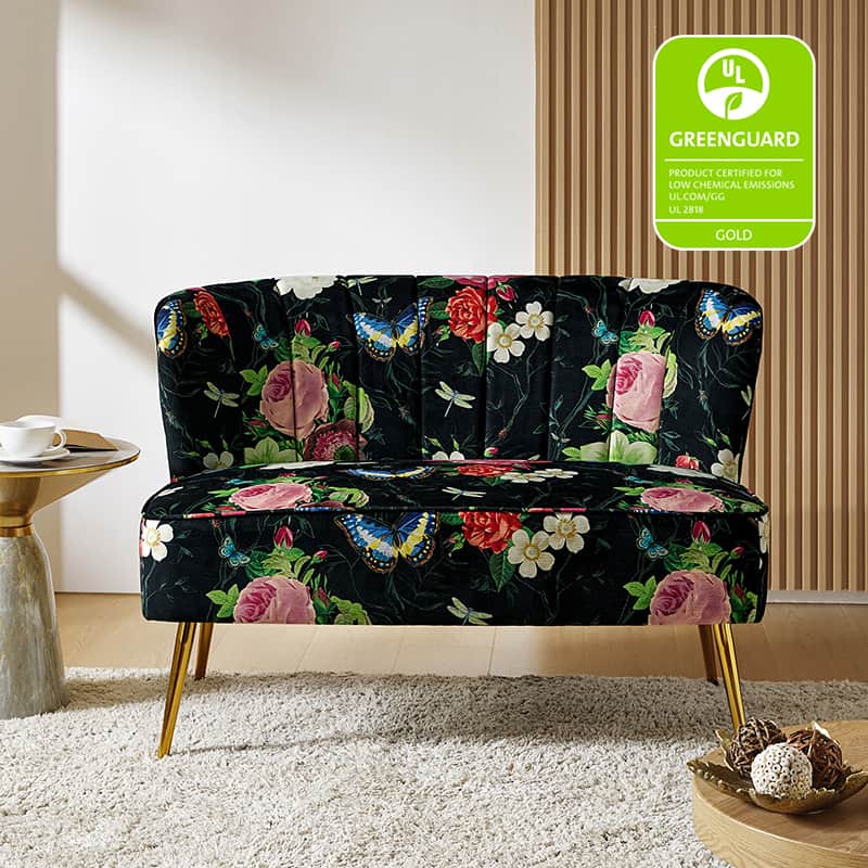 Coraline Upholstered Loveseat Sofa - Modern Small Couch for Living Room, Apartment & Office - Comfortable 2-Seater with Soft Fabric